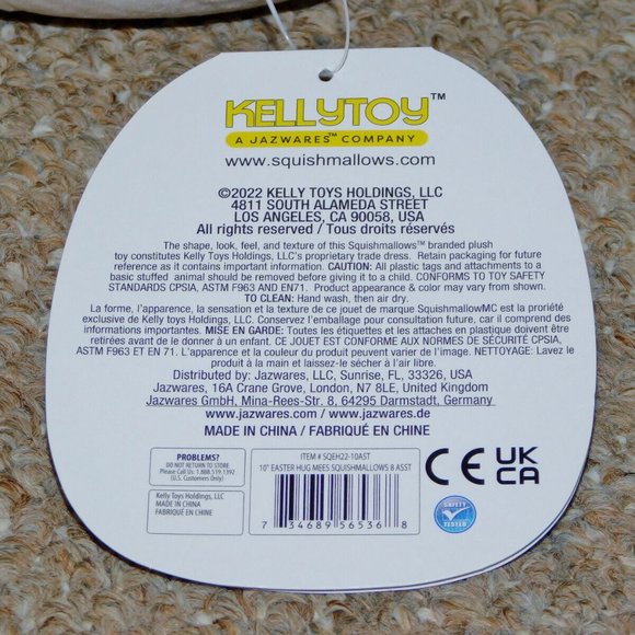 2022 Kellytoy Squishmallows Hug Mees 10" Caddie the Cat Easter Plush Brand New - Picture 4 of 4